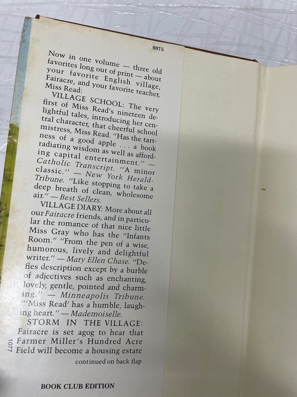 Chronicles of Fairacre Miss Read 1st American Edition 1977 Omnibus 1st print
