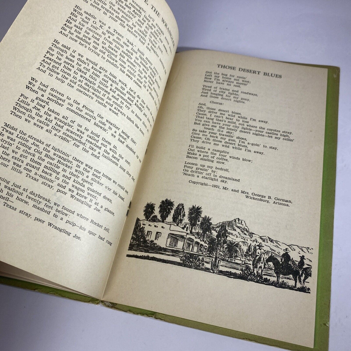 Cowboy Campfire Ballads Mr & Mrs George German Vintage Paper Booklet Songbook 