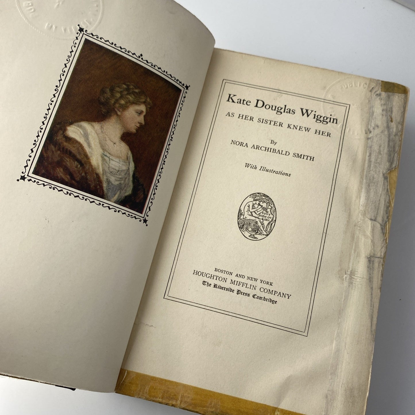  KATE DOUGLAS WIGGIN by NORA ARCHIBALD SMITH Houghton Mifflin 1925 HC