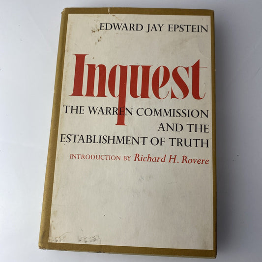 JFK Assassination - Inquest -  Edward J. Epstein - 1966 BCE 1st Vintage Hardcver