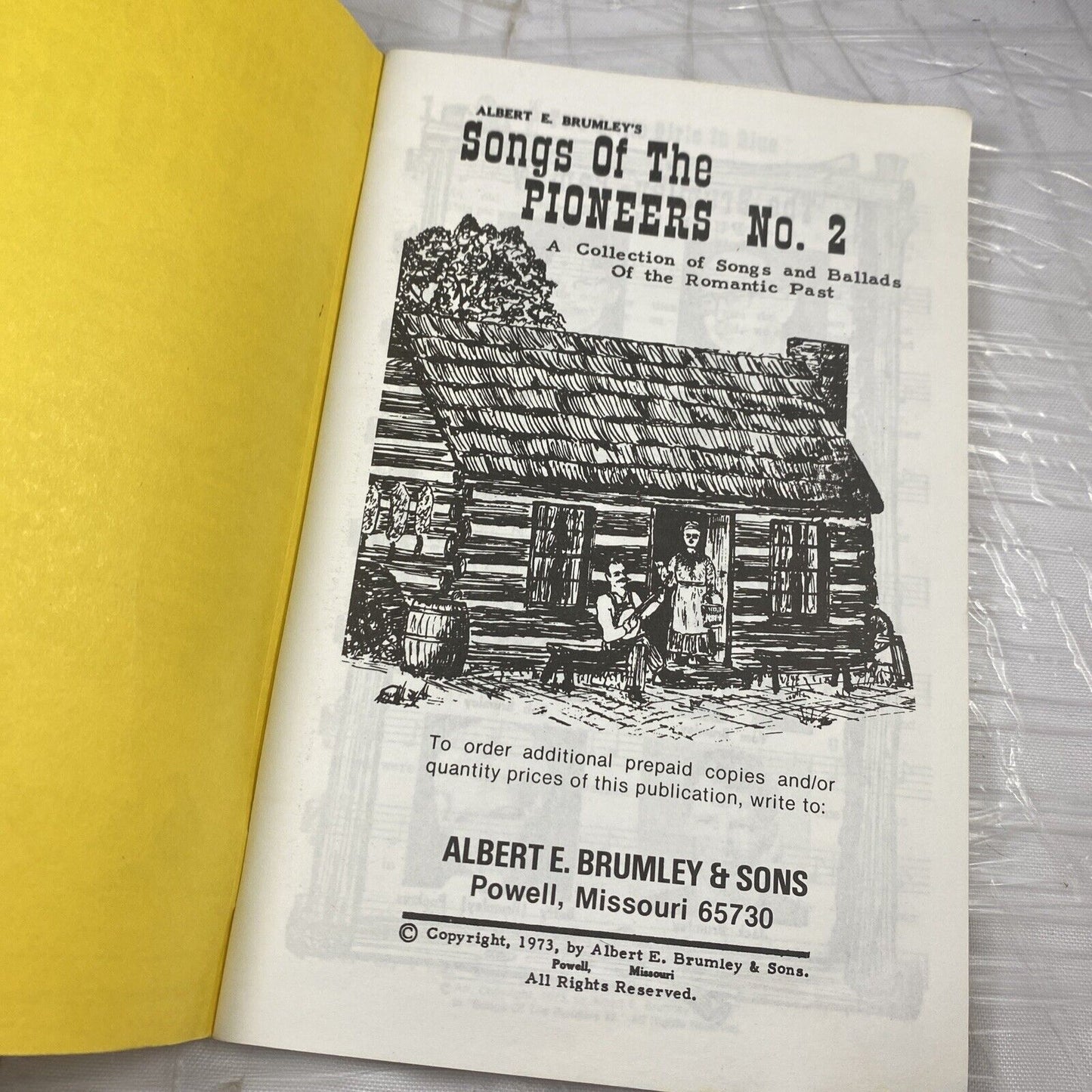 2 Booklets - Albert E. Brumley's  Songs of Pioneers, Campfire Songs Midwestern