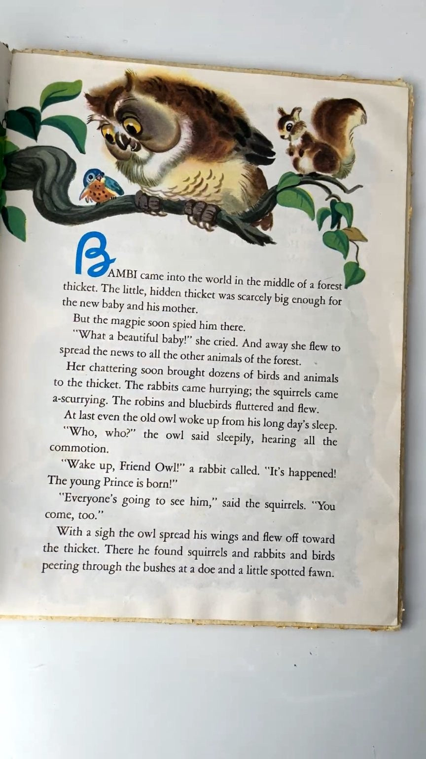 Walt Disney's Bambi Golden Book 1982 30th Printing Illustrated