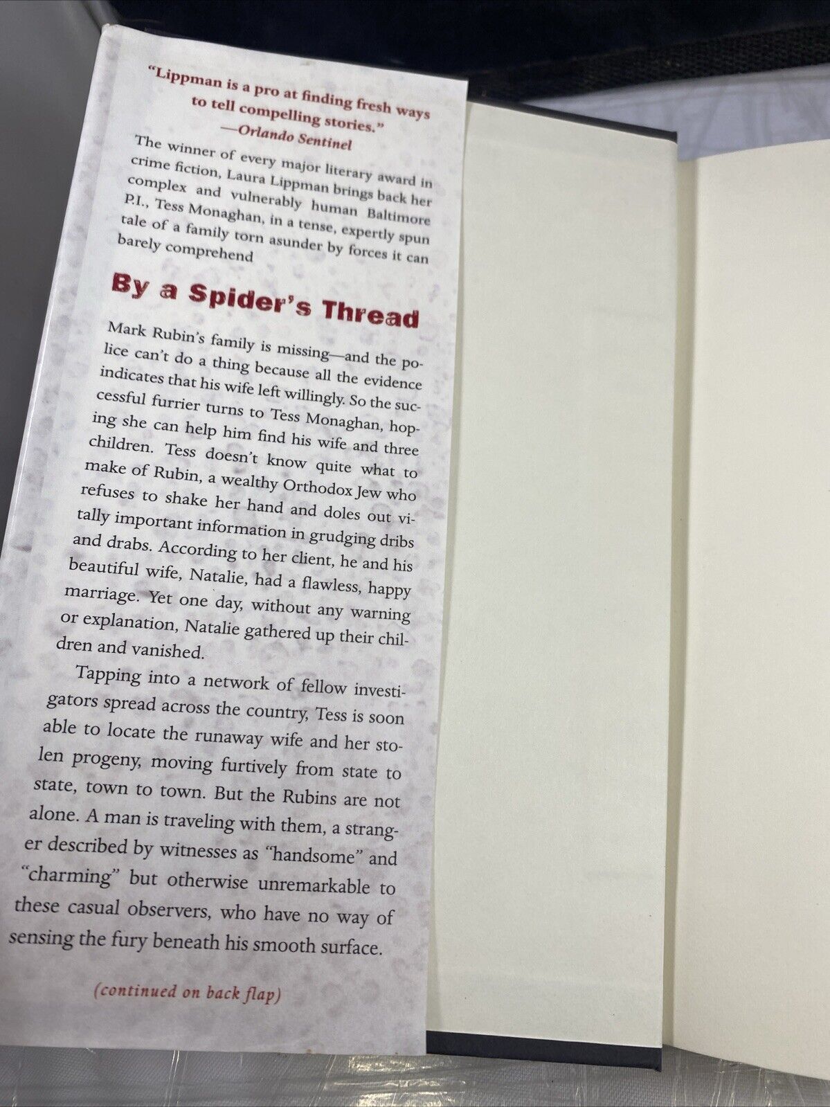 By a Spider's Thread - Hardcover By Lippman, Laura - VERY GOOD