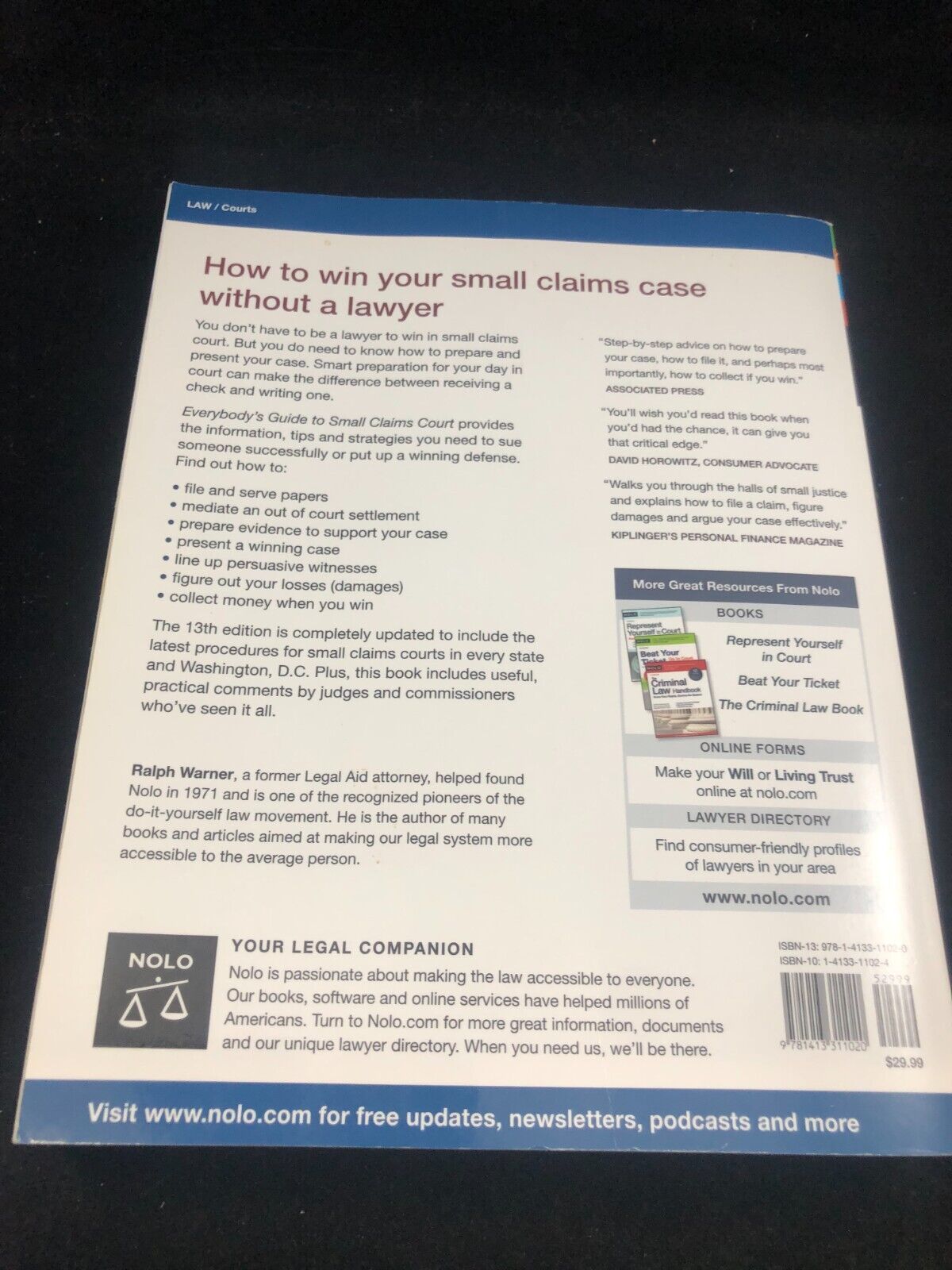 How to guide, Everybody's Guide to Small Claims Court by O'Neill, Cara