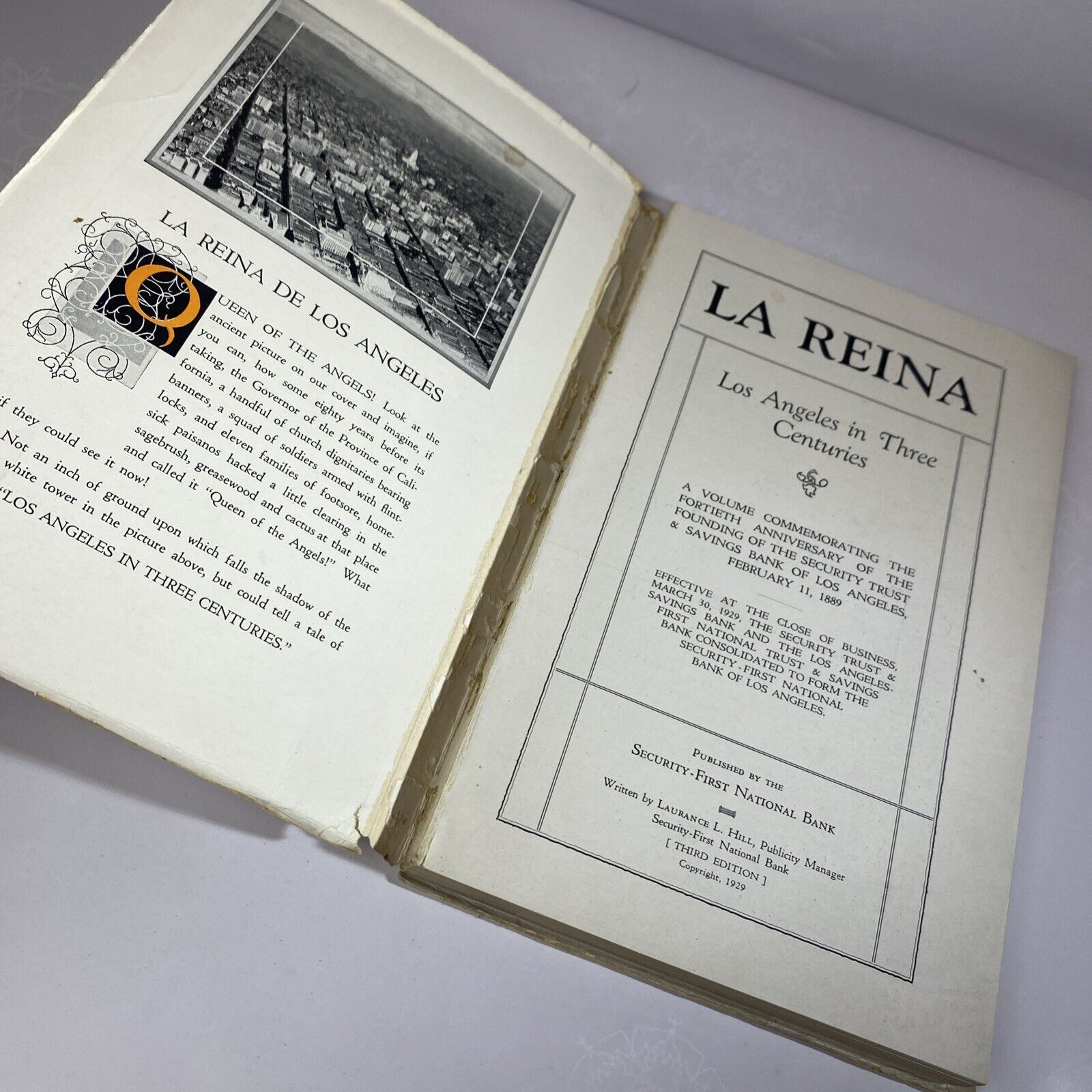 La Reina Los Angeles California Historical Photos History Book, 1932 Paperback