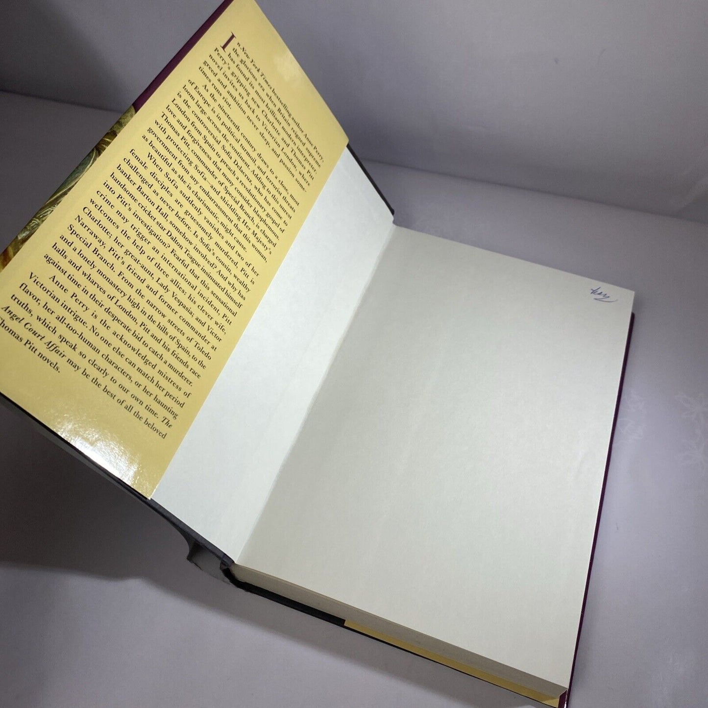 The Angel Court Affair Hardcover Anne Perry Very Good Mystery Novel Book Club Ed