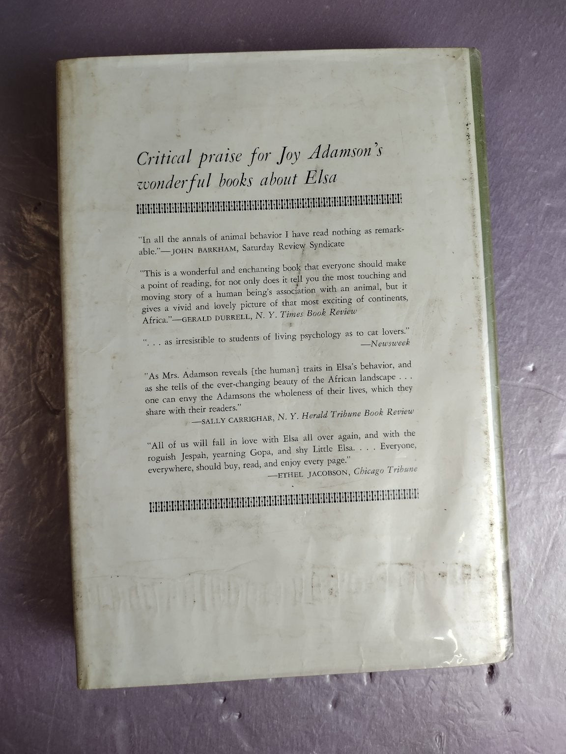 The Story of Elsa Joy Adamson 1966 Hardcover Wildlife Biography Africa Harcourt