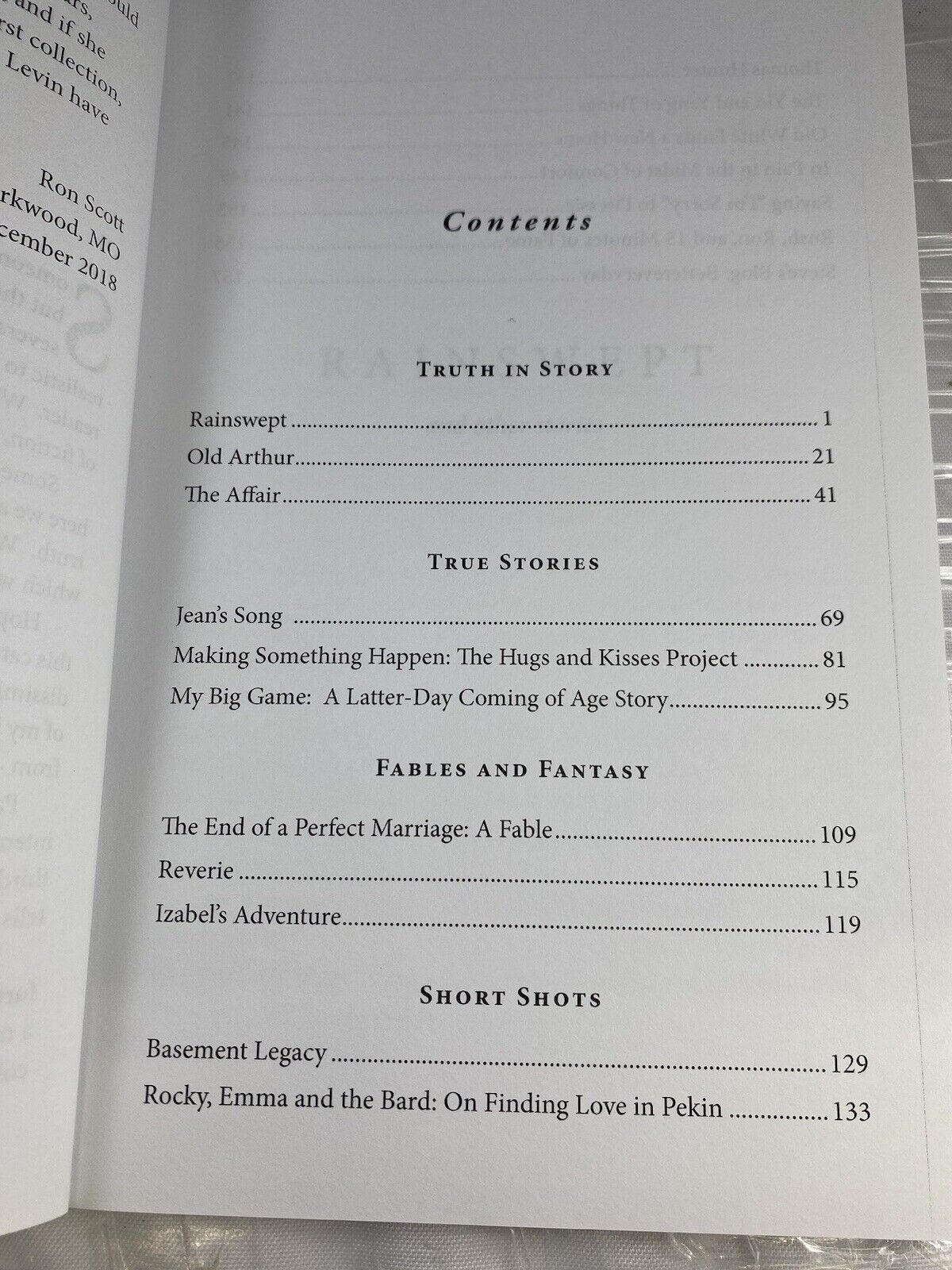 Rainswept and Other Stories by Scott, Ron Rare Low Print Literature Short Story