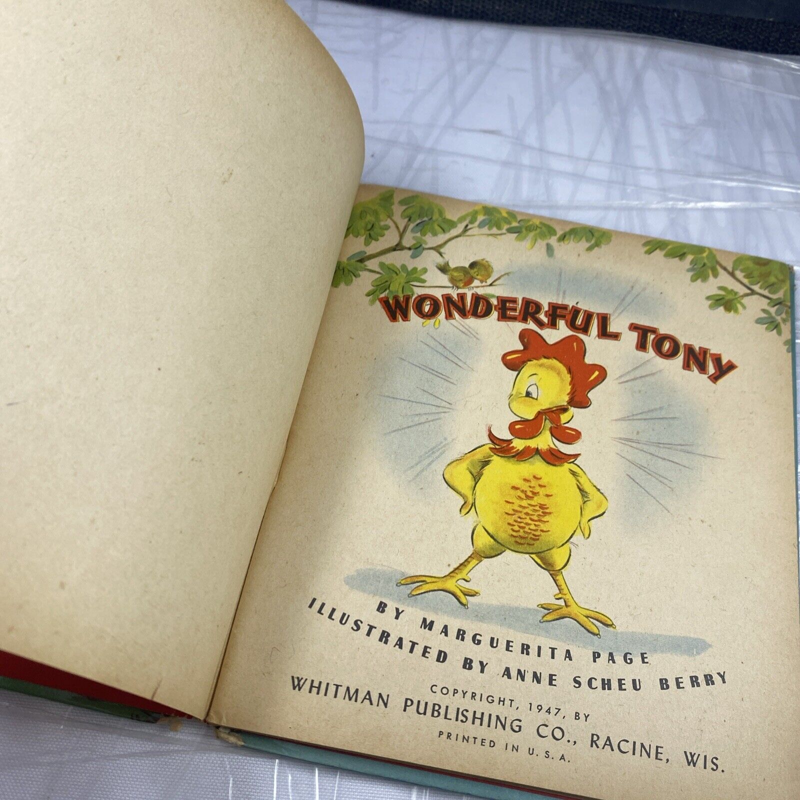 Vintage 1947 Wonderful Tony Book Marguerita Page Whitman Publishing Kids Book 40