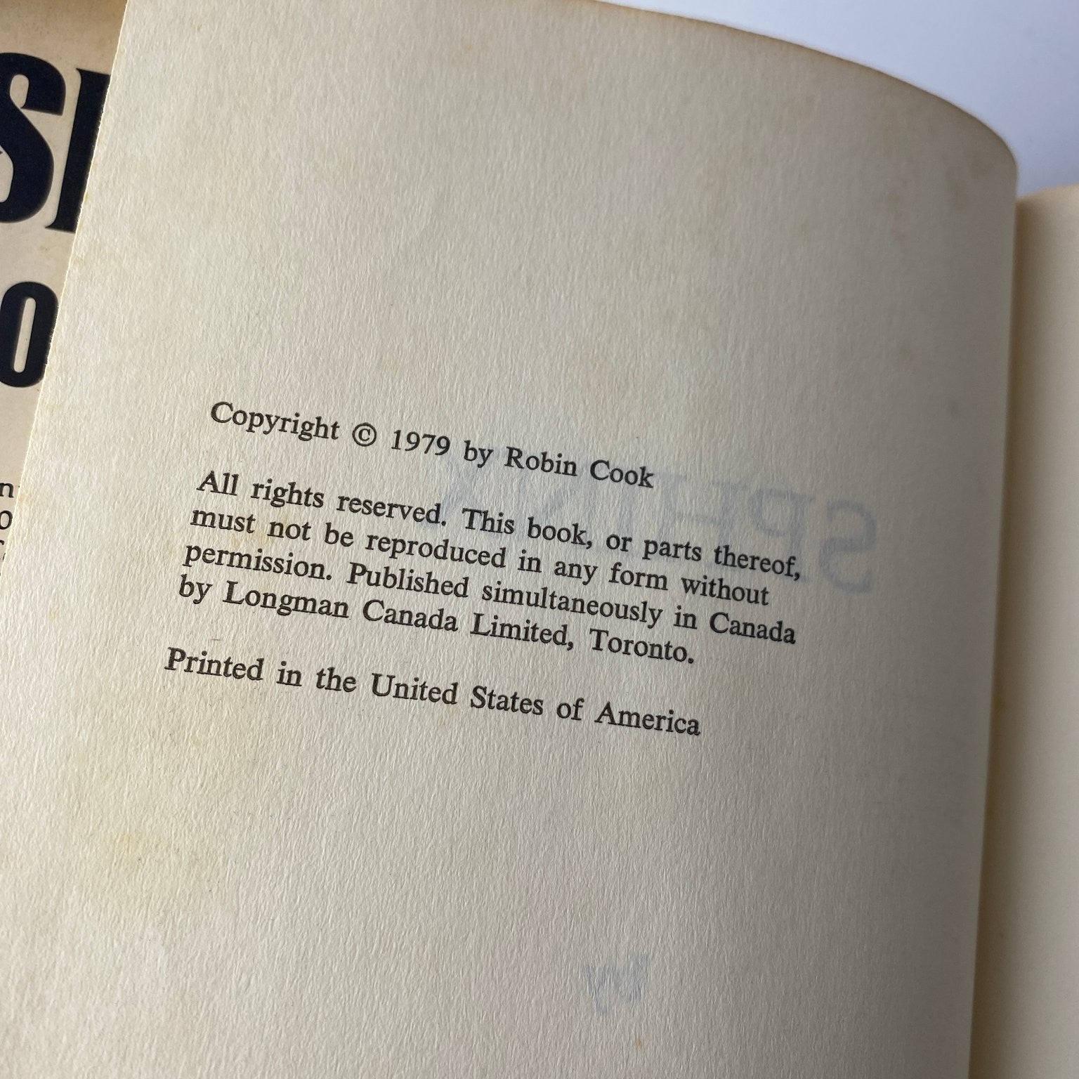 Sphinx Robin Cook 1979 Book Club Edition Thriller G.P. Putnam's Sons
