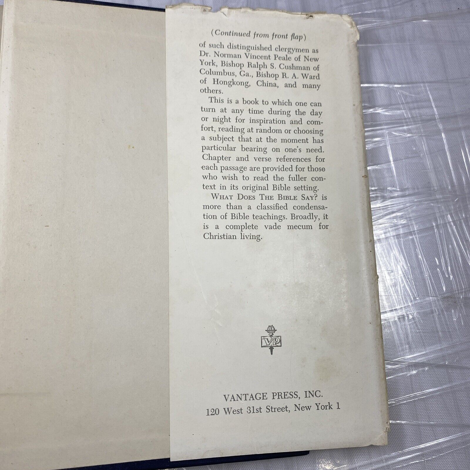 SIGNED What Does The Bible Say? Dr. F. I. Johnson 1st Ed Vantage HCDJ Religious