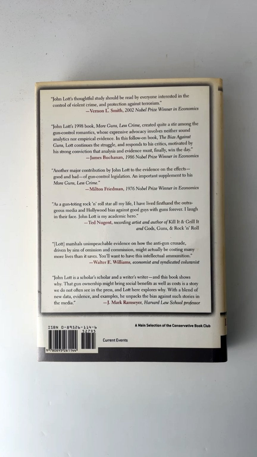 The Bias Against Guns John R. Lott Jr. 2003 First Edition Regnery Publishing