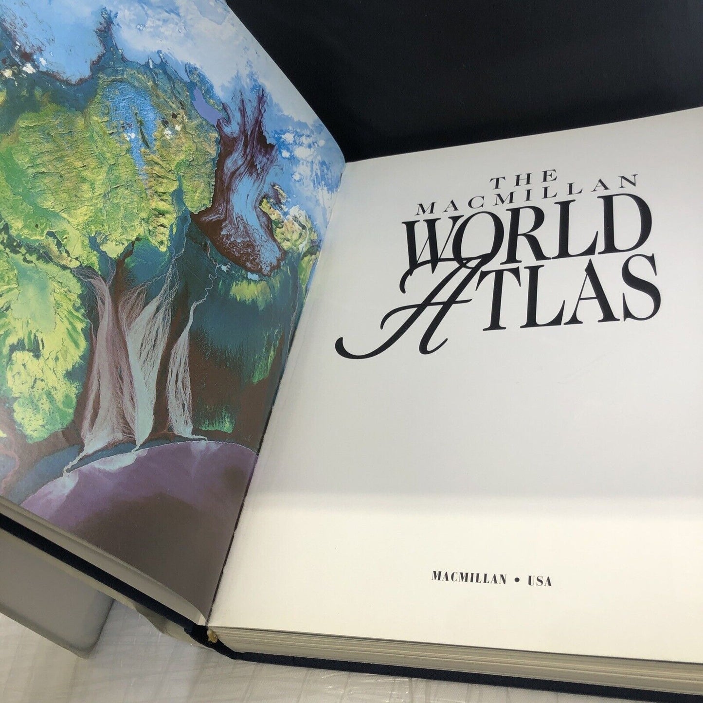 The MacMillan World Atlas by MacMillan Publishers Coffee Table Book. 90s