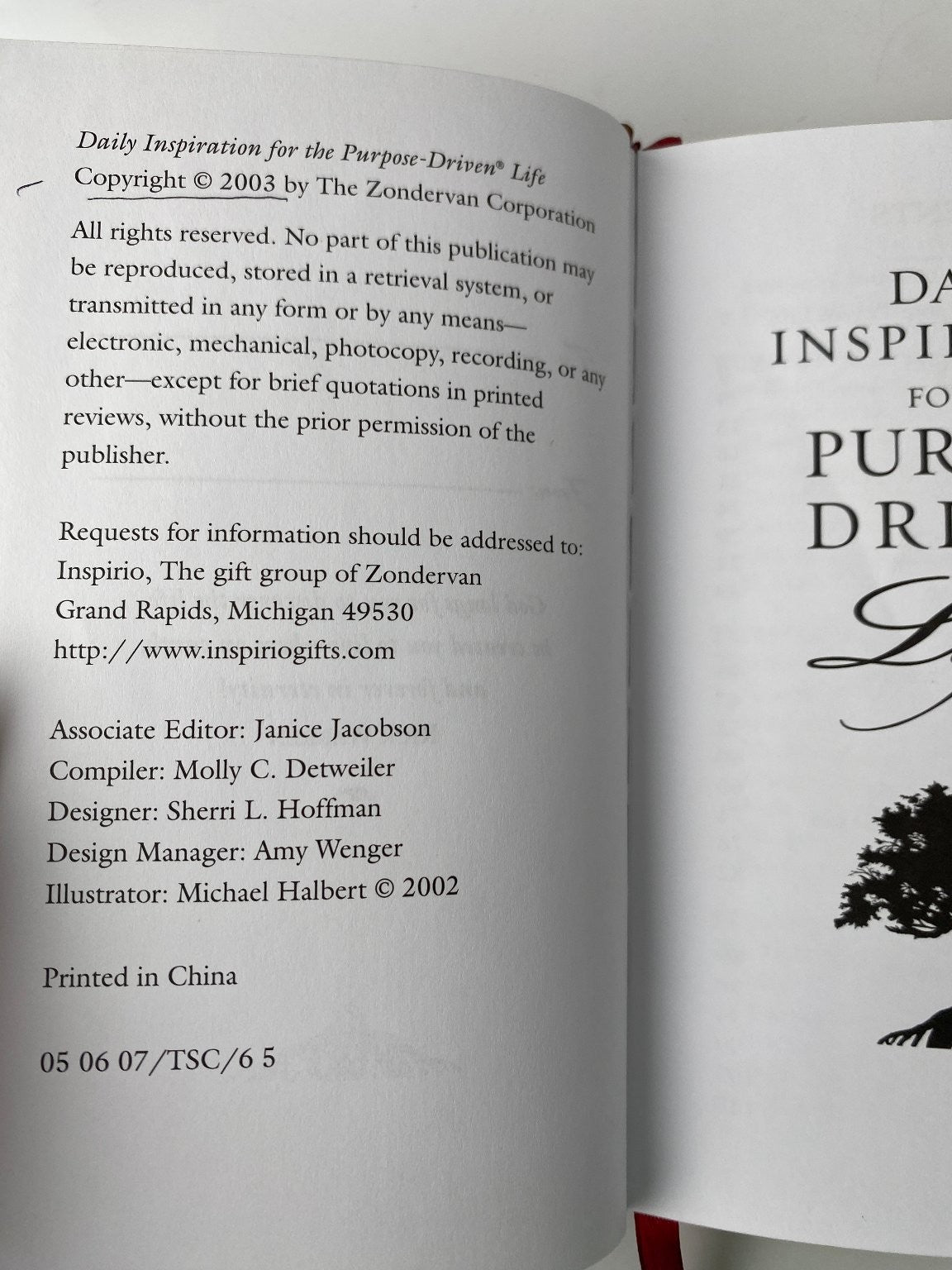 Daily Inspiration for the Purpose Driven Life 2003 Zondervan Devotional