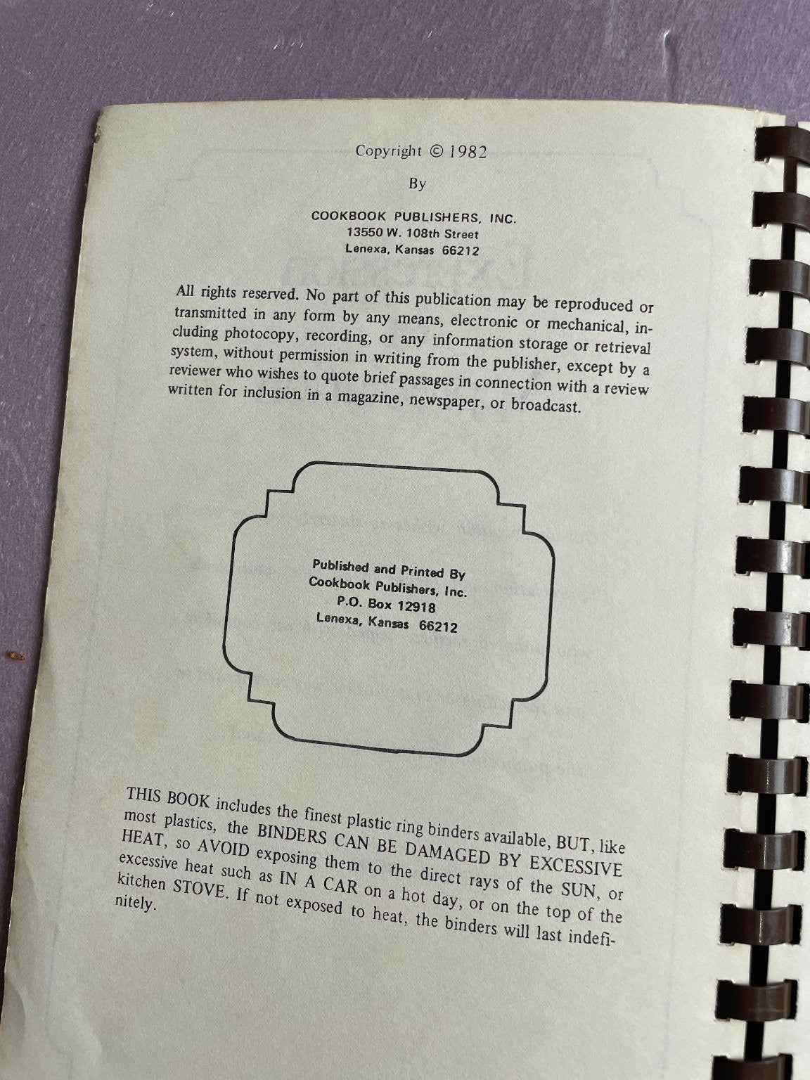 What's Cooking in Bakersville 1982 Community Cookbook Fire Auxiliary