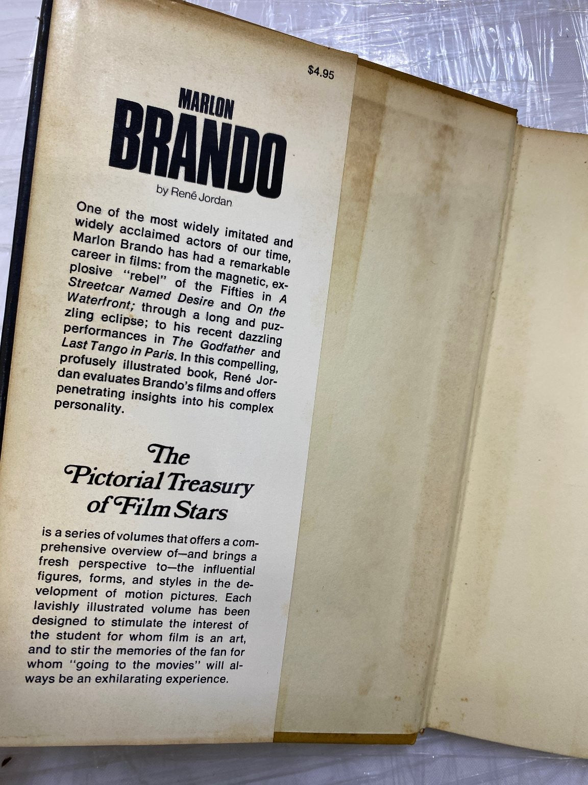 Marlon Brando René Jordan 1973 First Edition Film Star Biography Galahad