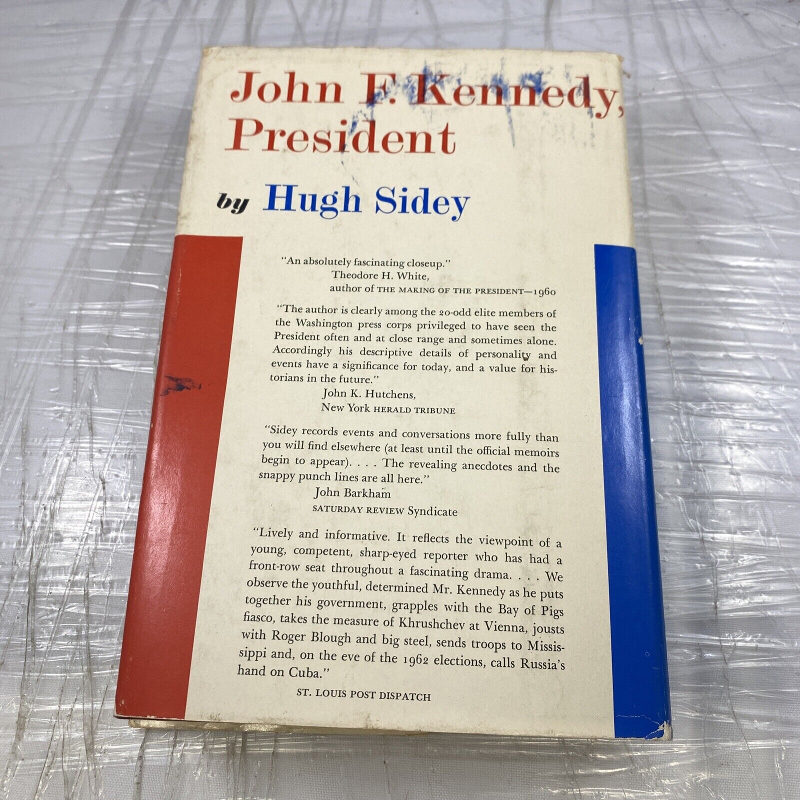 John F Kennedy, President, by Hugh Sidey Book Club Edition 1964 Hardcover Vtg