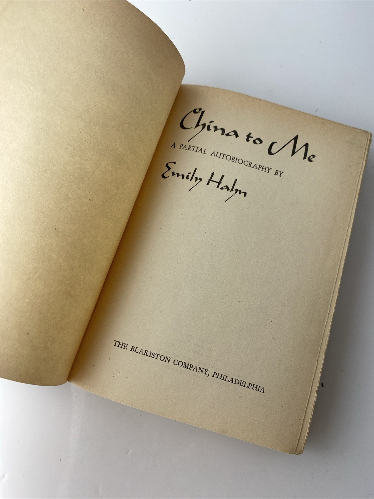 China to Me by Emily Hahn 1944 Vintage Hardcover Book Travel Biography
