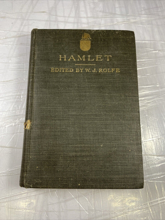 William Shakespere’s Hamlet Edited By W.J. Rolfe (Hardcover, 1906) GOOD ANTIQUE