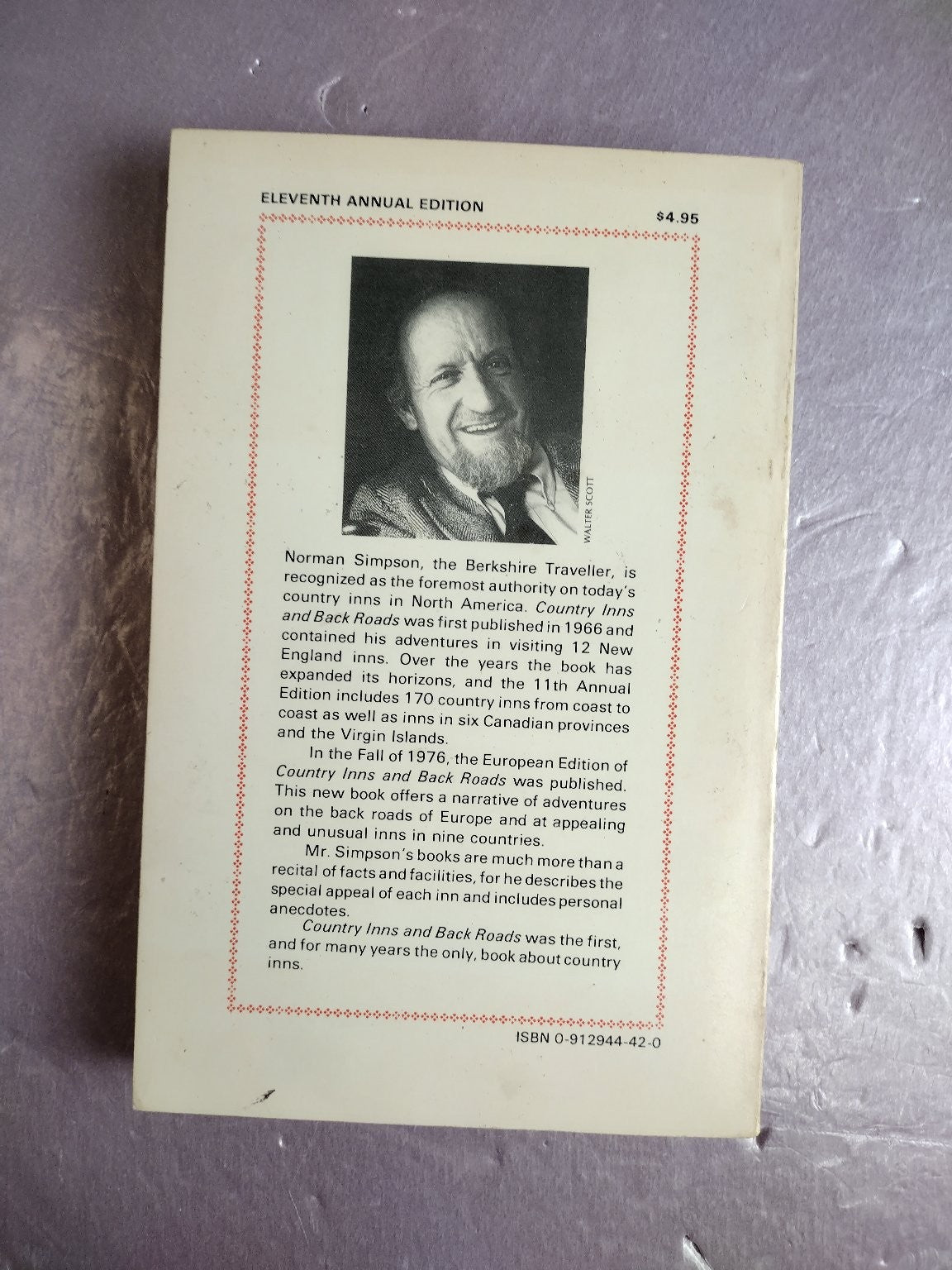 Country Inns and Back Roads Norman T. Simpson 1977 Eleventh Edition Travel