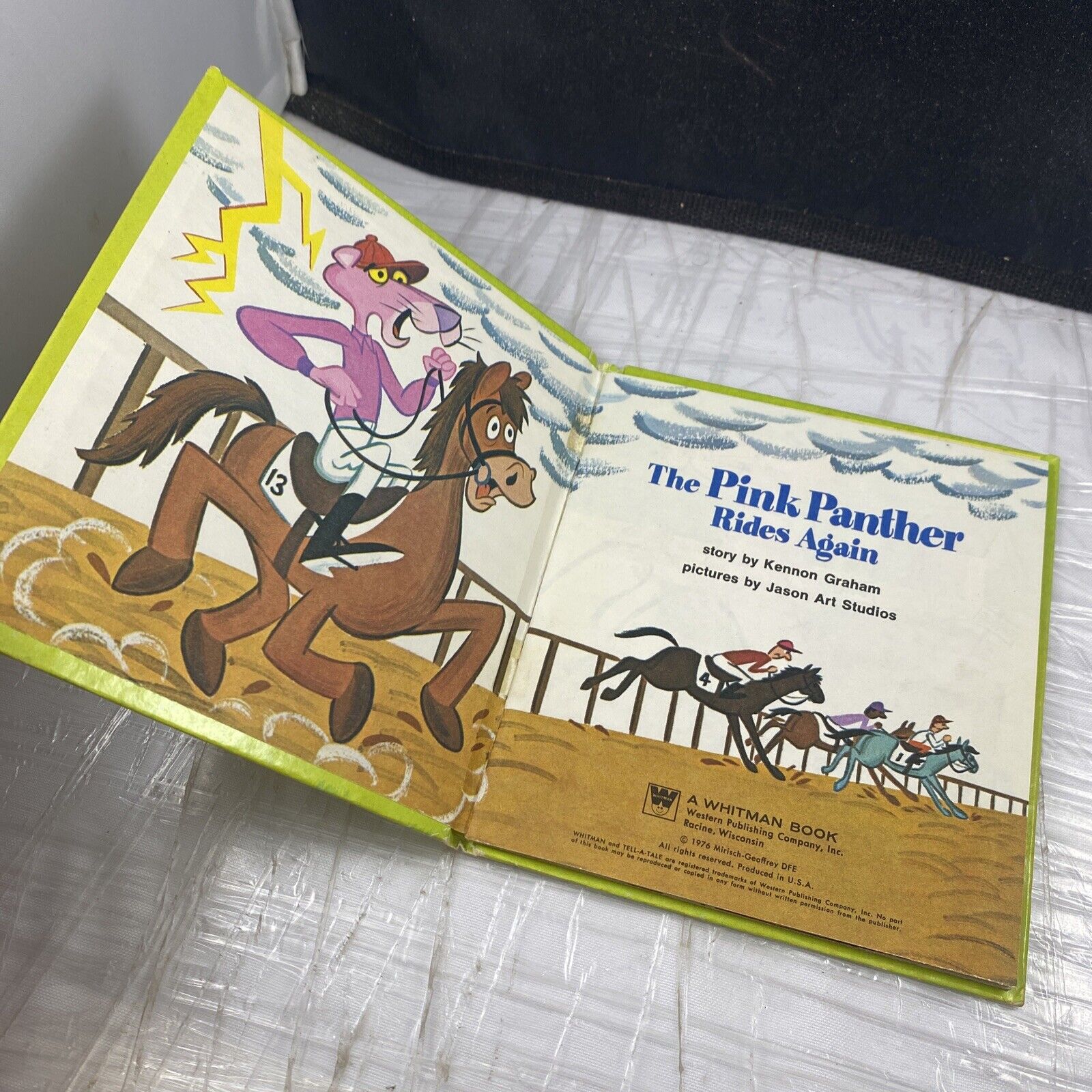 Vintage Children's Whitman Tell-A-Tale Book ~ THE PINK PANTHER RIDES AGAIN 1976