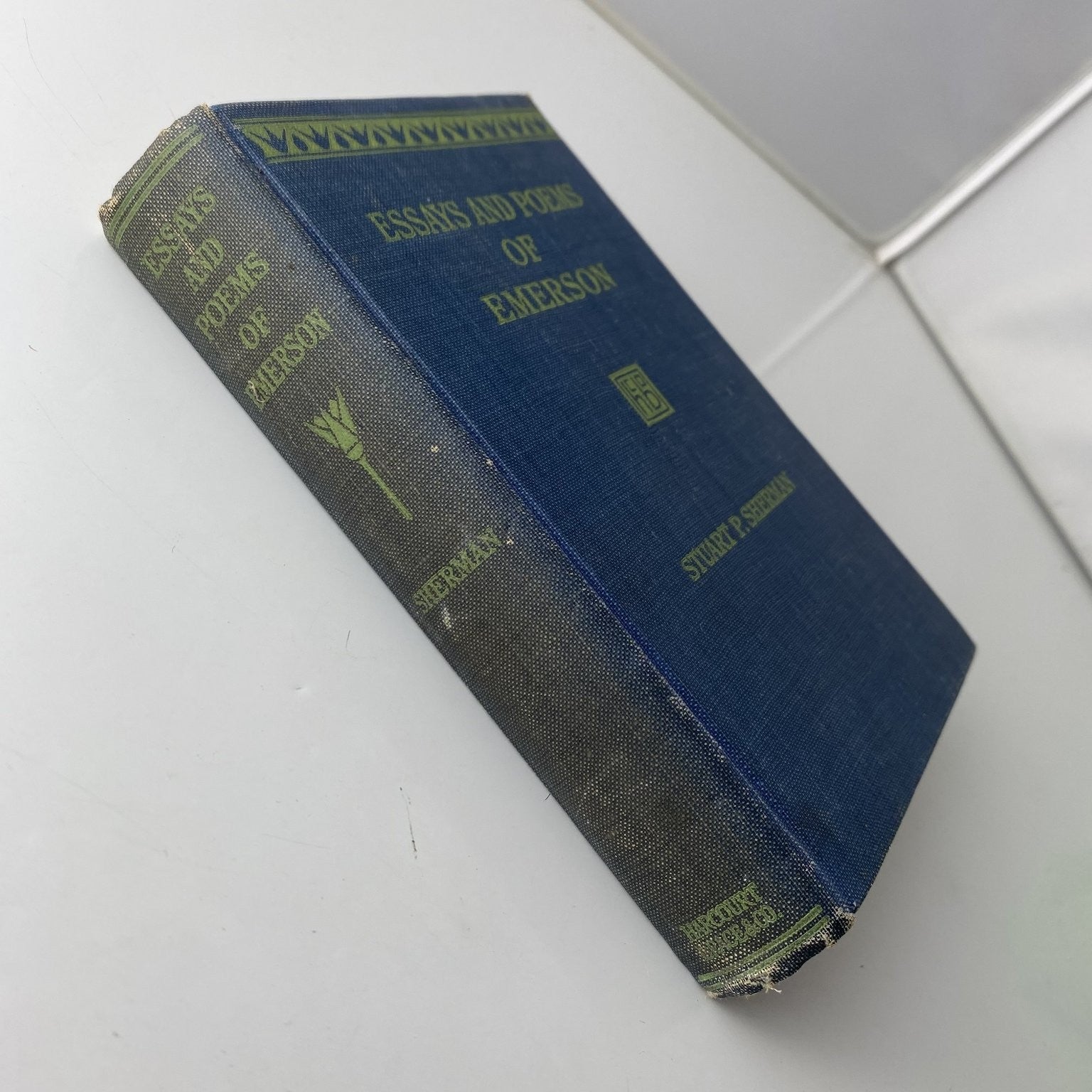 Essays and Poems of Emerson Stuart P. Sherman 1921 First Edition Harcourt