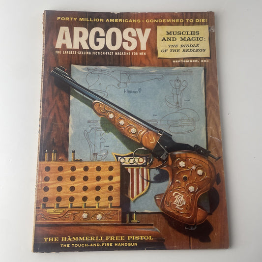 Argosy Magazine - September 1957 Vintage Mens Outdoor Firearm Gun Book