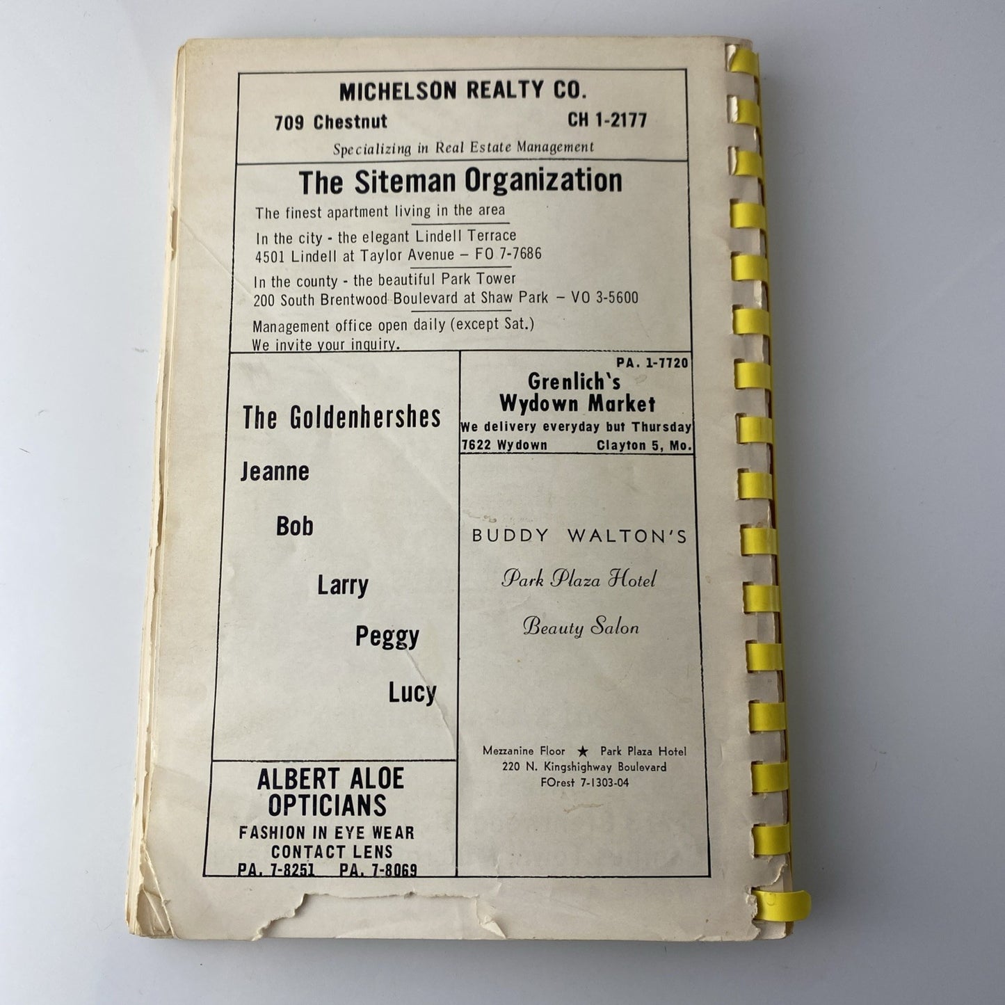 COUNCIL PARTY BOOK, National Council of Jewish Women, ST LOUIS, MO