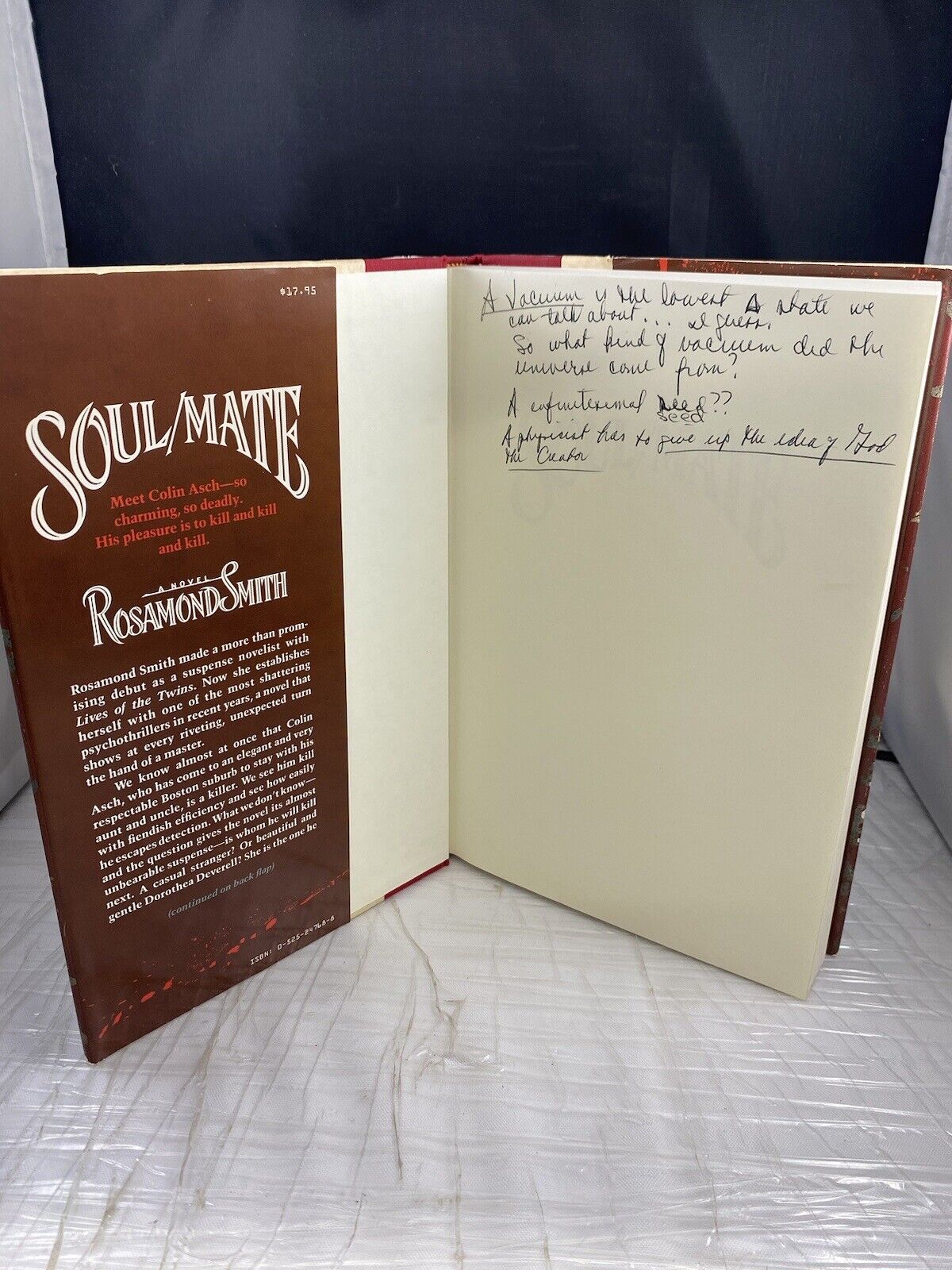 Soul Mate by Rosamond Smith First Edition 1989 HC              Uniquely Marked