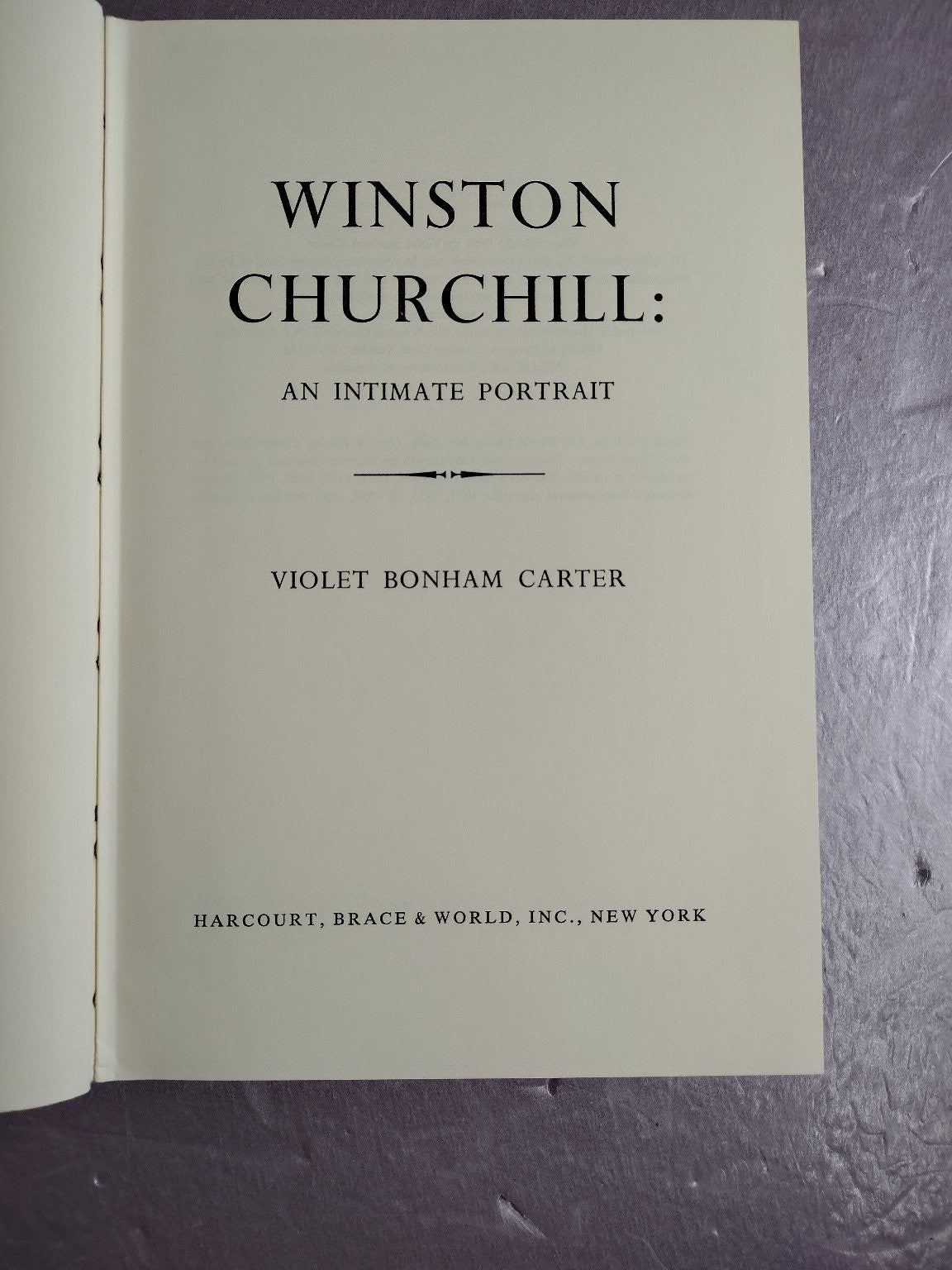 Winston Churchill: An Intimate Portrait Violet Bonham Carter 1965 Biography