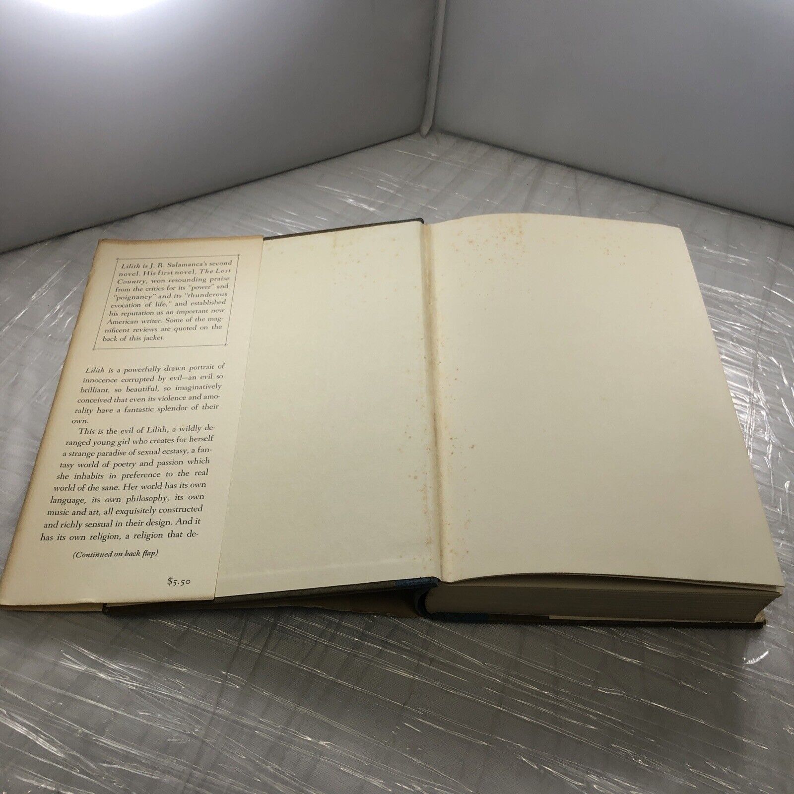 Lilith (1st Ed, 1st Print, 1961) by J.R Salamanca Vintage Hardcover Dust Jacket