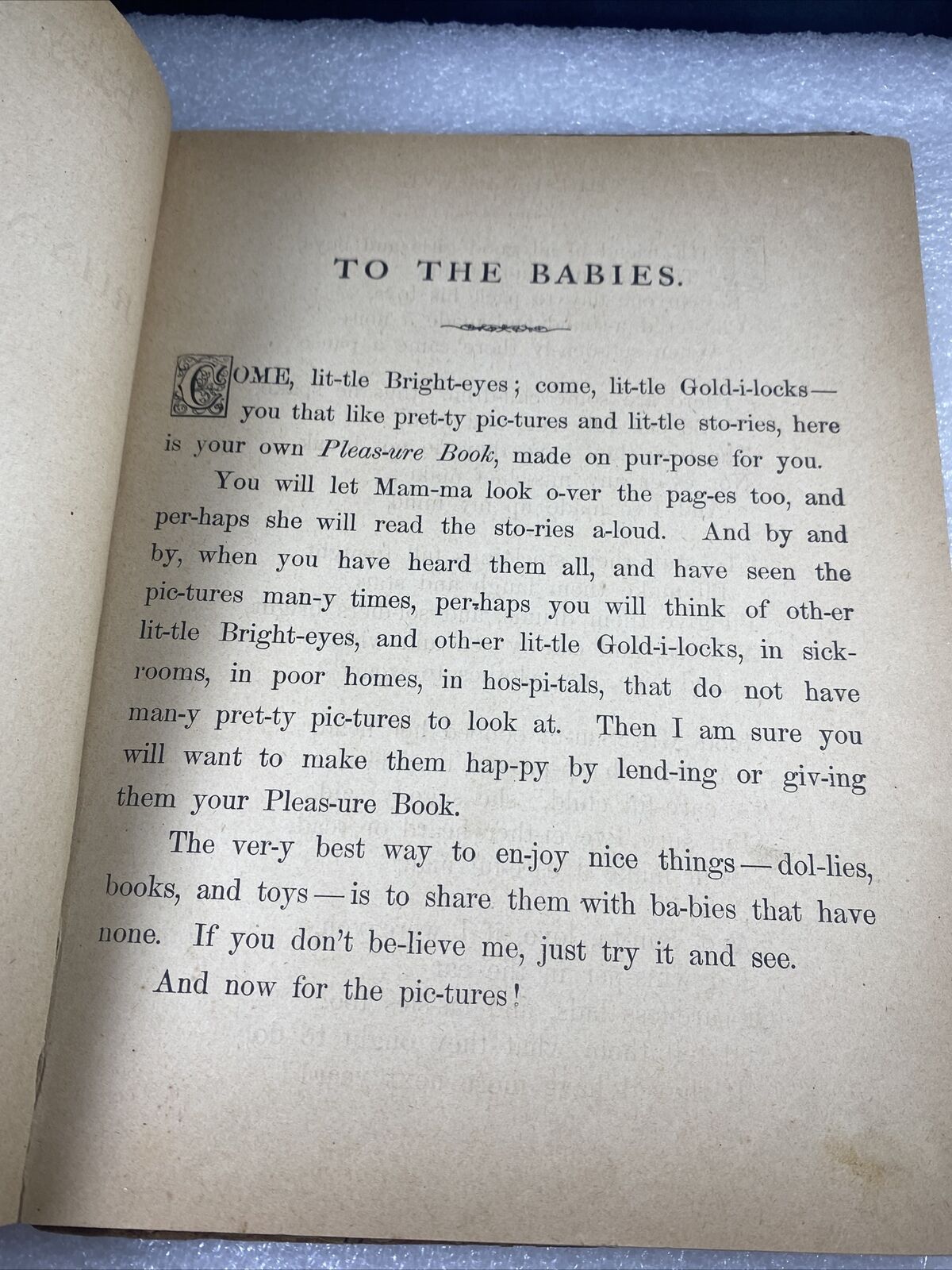 Baby's Pleasure Book by Peter G Thompson Antique Kids Book 1800s 1886 Rare Book