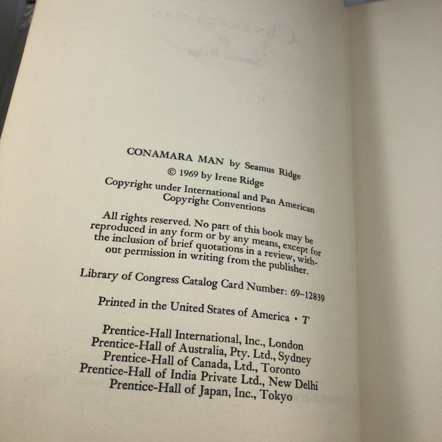 Seamus Ridge CONAMARA MAN 1st 1969 HC/DJ Connemara Ireland, IRA, Troubles