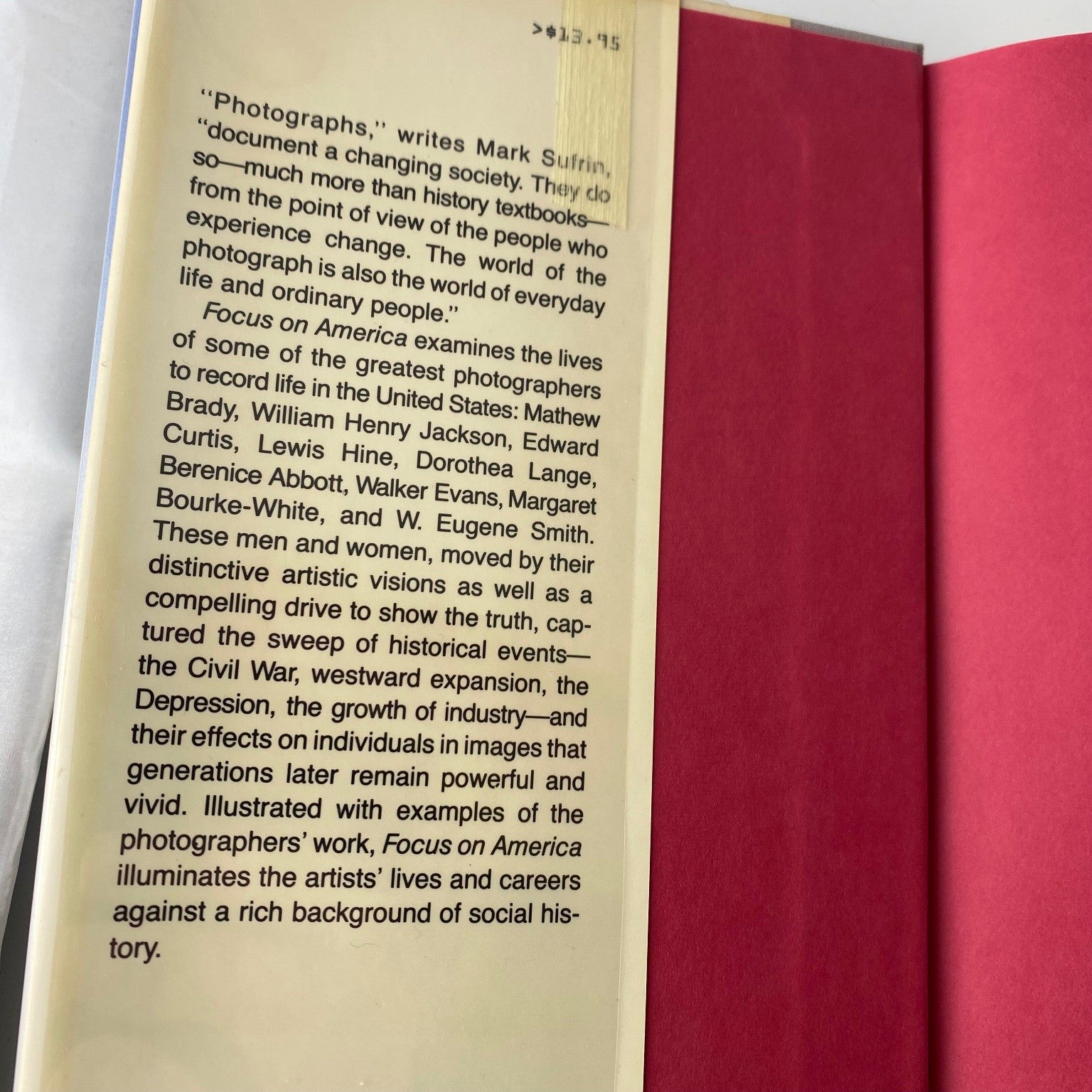 Camera Text Focus on America Mark Sufrin 1987 First Edition Photography Profiles