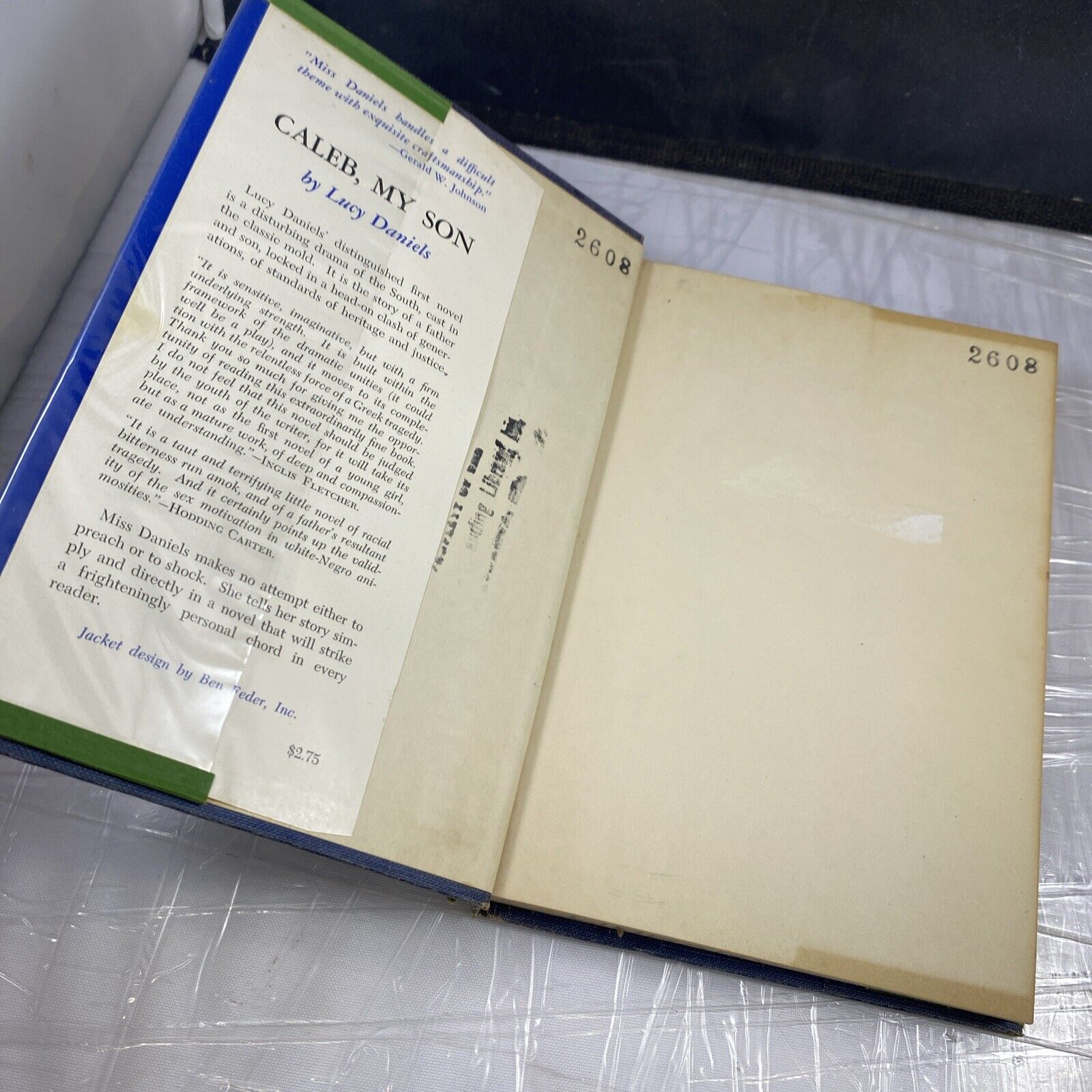 Caleb, My Son 1956 Lucy Daniels Novel of Racial Inequality Historical Fiction 1s