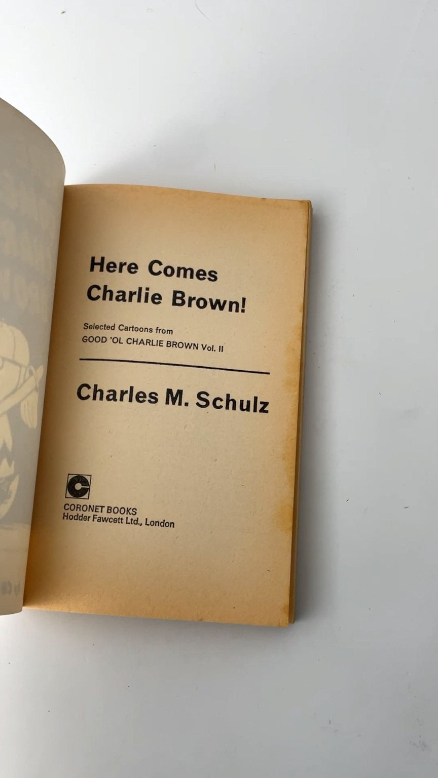 Here Comes Charlie Brown by Charles M. Schulz 1970 Coronet Edition