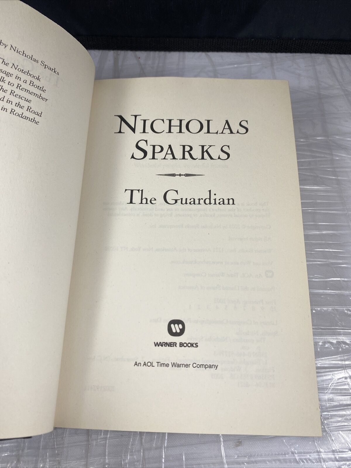 The Guardian Nicholas Sparks Hardcover First Edition First Printing Very Good