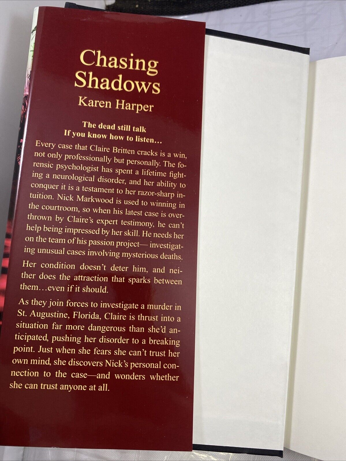 Chasing Shadows Hardcover Karen Harper VERY GOOD BOOK CLUB ED. MIRA