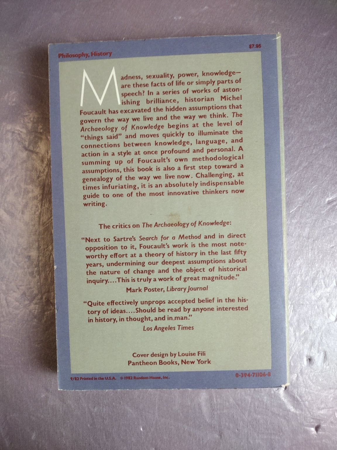 Archaeology of Knowledge Foucault 1982 Philosophy History Pantheon