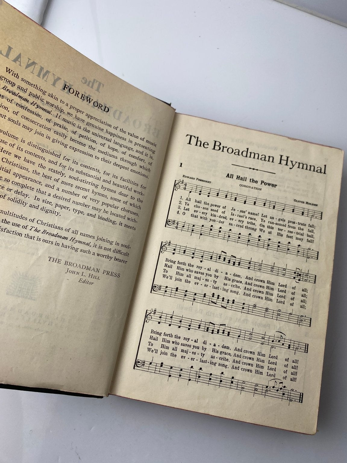 The Broadman Hymnal 1940 John L. Hill Editor Gospel Hymns Nashville