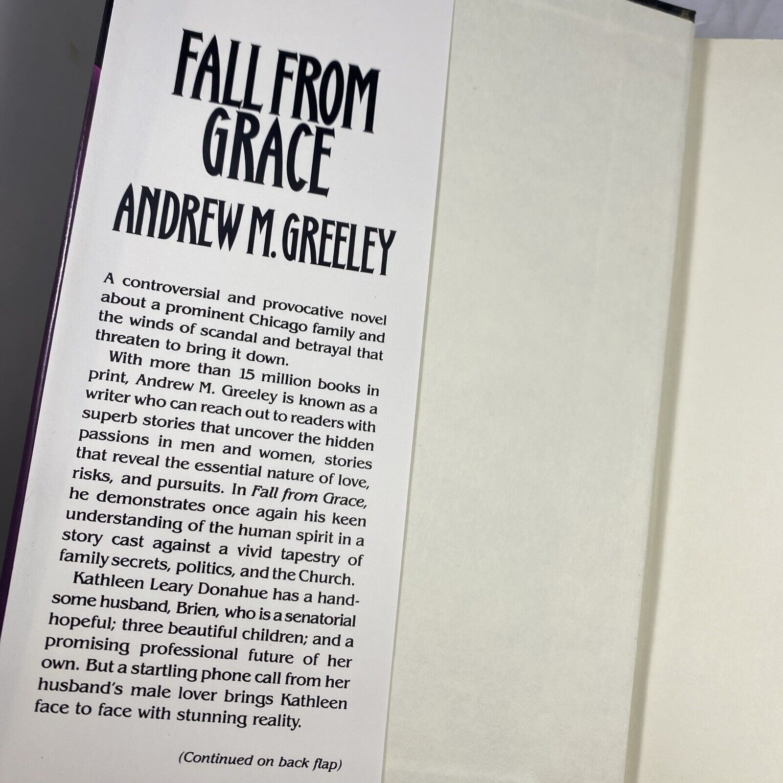 Fall from Grace by Andrew M. Greeley (1993, Hardcover) BCE Putnam
