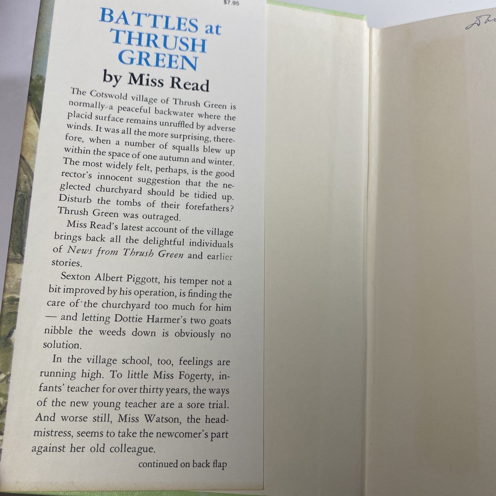 Vintage Novel Battles at Thrush Green by Miss Read First American Edition 1976