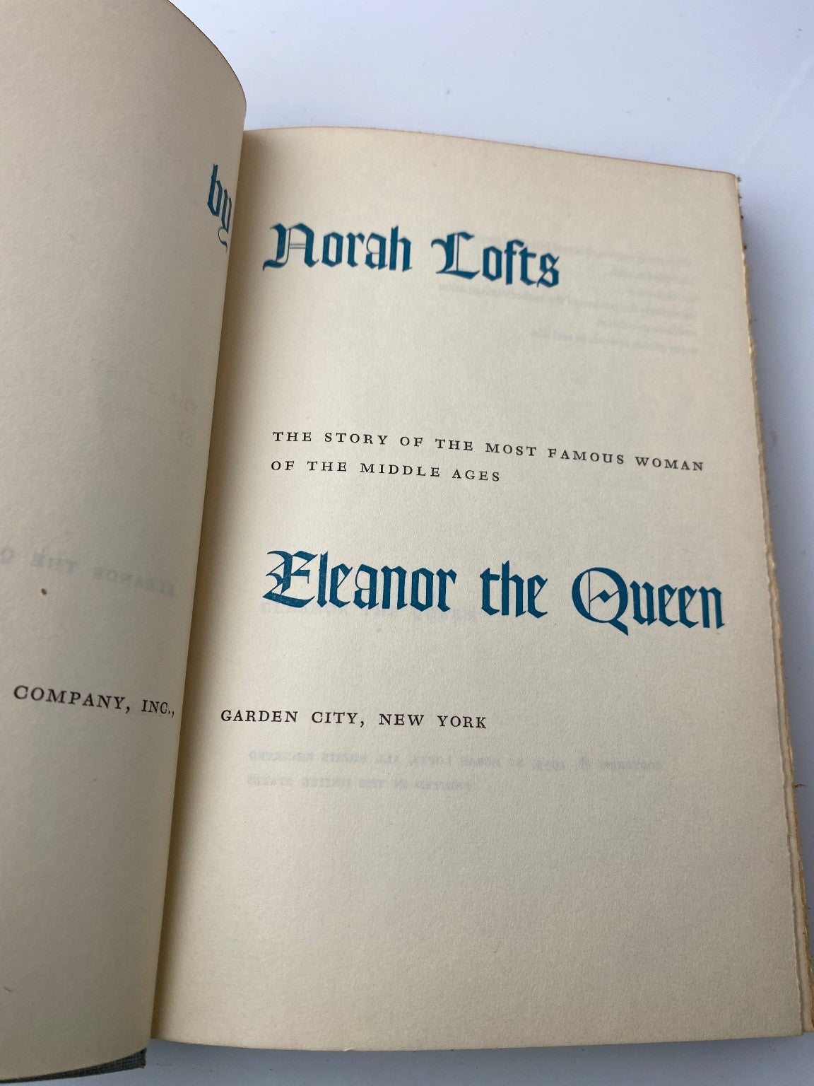 Eleanor the Queen Norah Lofts 1955 Book Club Edition Historical Biography
