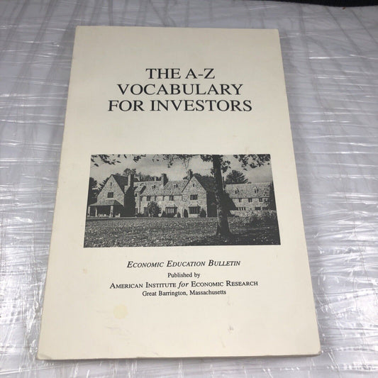 The A-Z Vocabulary For Investors ~ Bruno M Larson Vintage Investors Guide