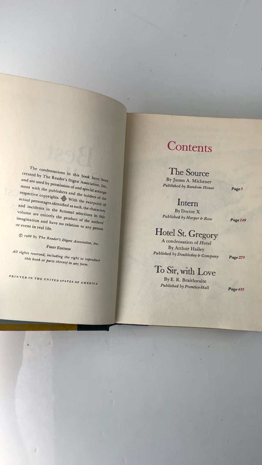 Best Sellers from Reader's Digest Condensed Books 1966 First Edition