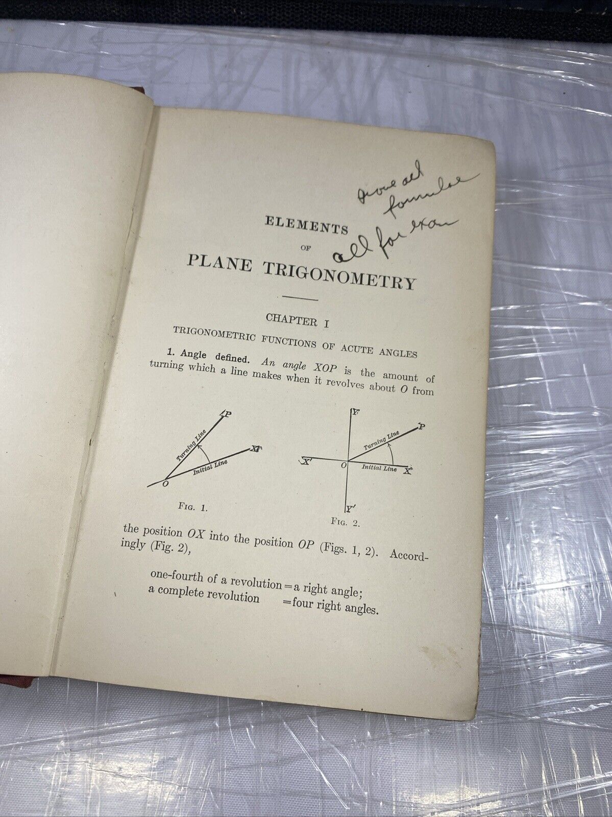 Elements Of Plane Trigonometry -Daniel Murray - 1912- Hardcover Antique Accptble