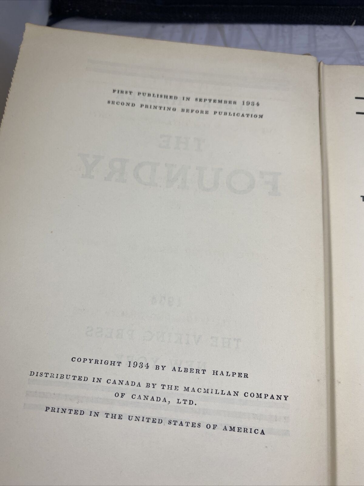 GREAT COND! THE FOUNDRY ALBERT HALPER 1934 HARDCOVER BOOK Vintage Viking Novel
