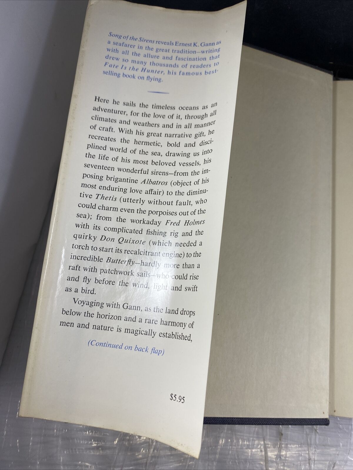 Song of the Sirens Hardcover Ernest K. Gann Vintage 60s Novel Third Print