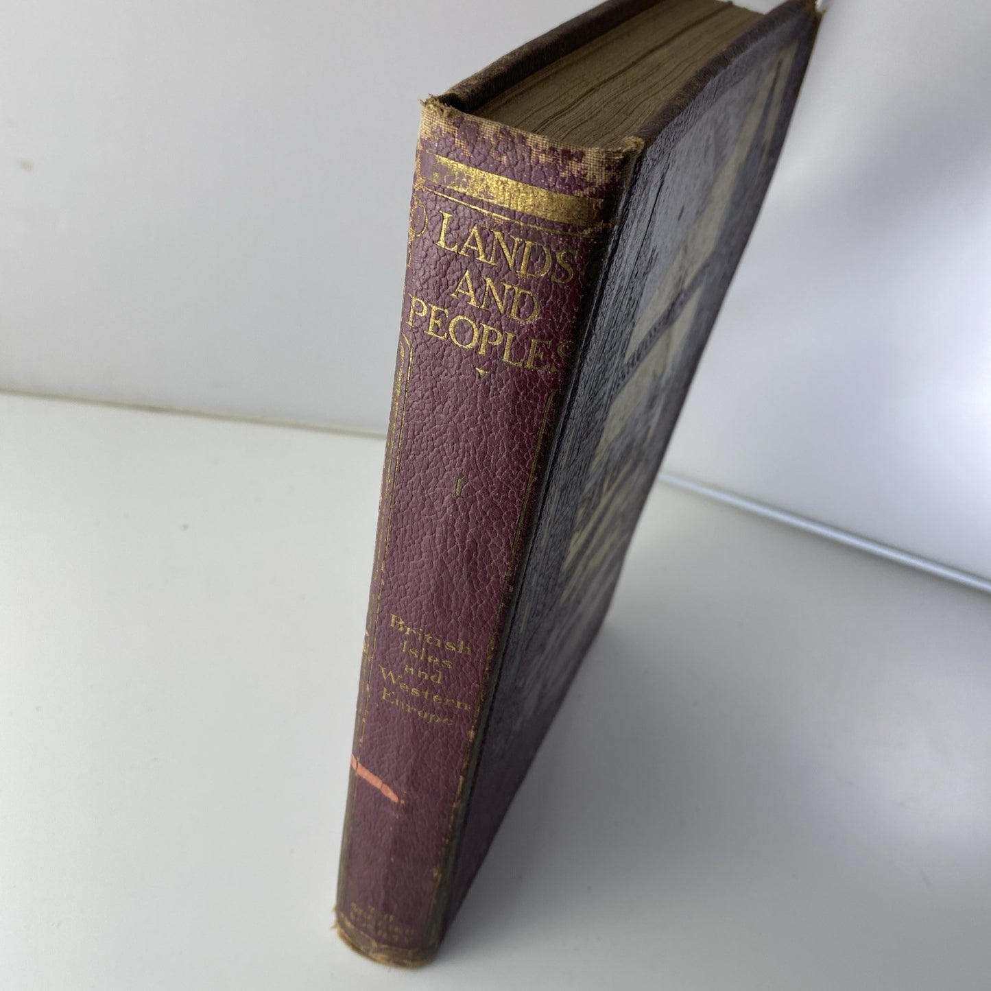 Lands And Peoples Vol 1 British Isle And West Europe Grolier Vintage 1963 Rough