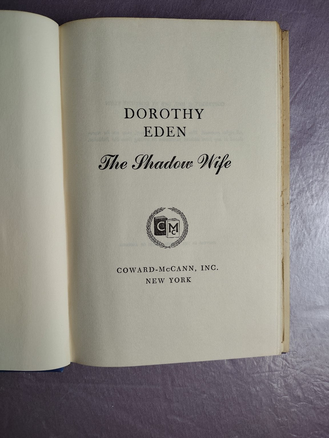 The Shadow Wife Dorothy Eden 1971 First Edition Gothic Suspense Coward-McCann